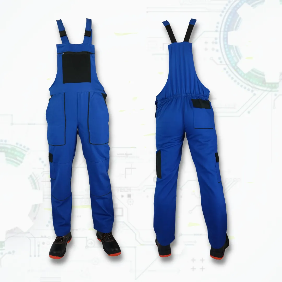 MEX 303-081 Montérkové nohavice na traky ORG (modrá / čierna)