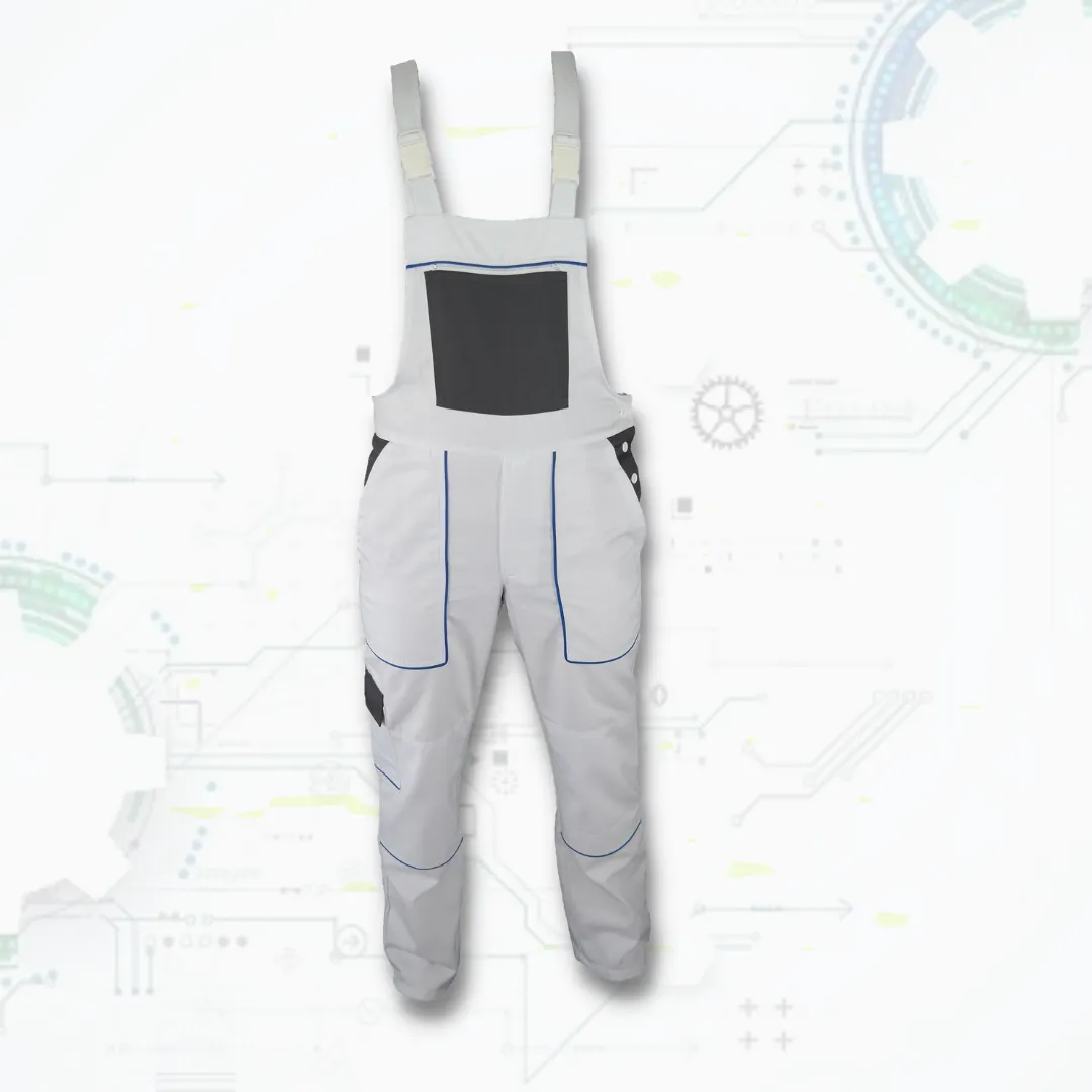 MEX 303-001 Montérkové nohavice na traky ORG (biela / sivá)