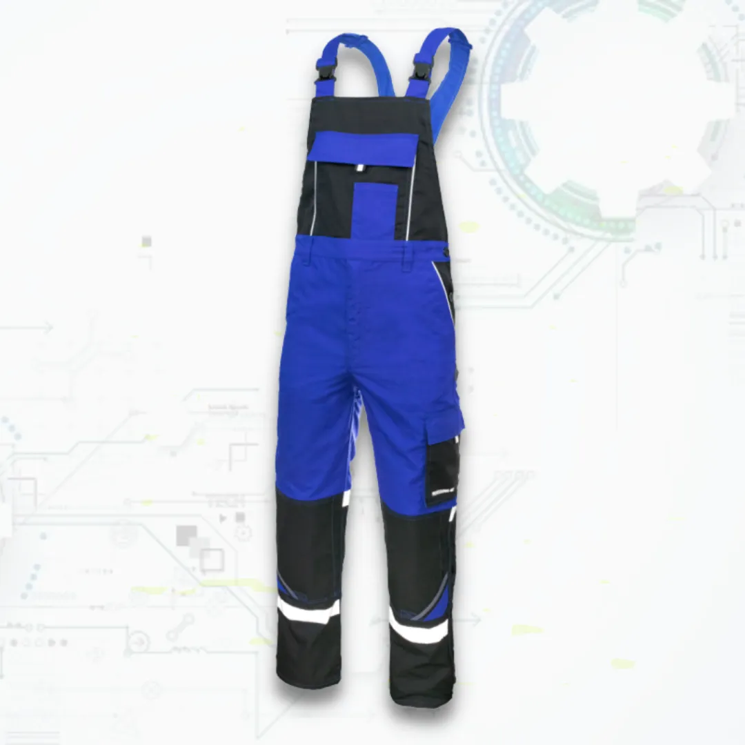 Professional-Ref Blue ORG Montérkové pracovné nohavice na traky (D114)