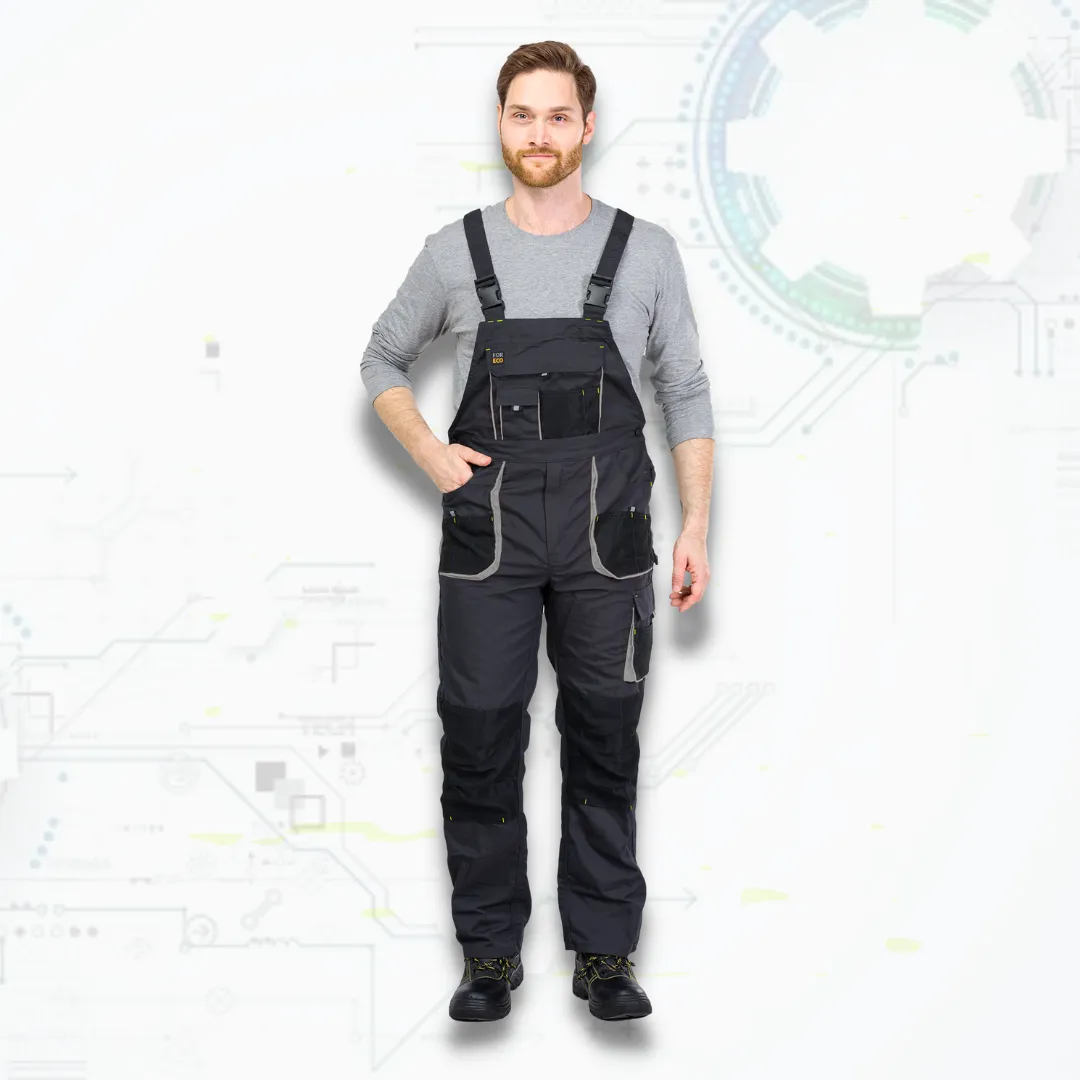 FORECO Grey ORG Montérkové pracovné nohavice na traky (D114)