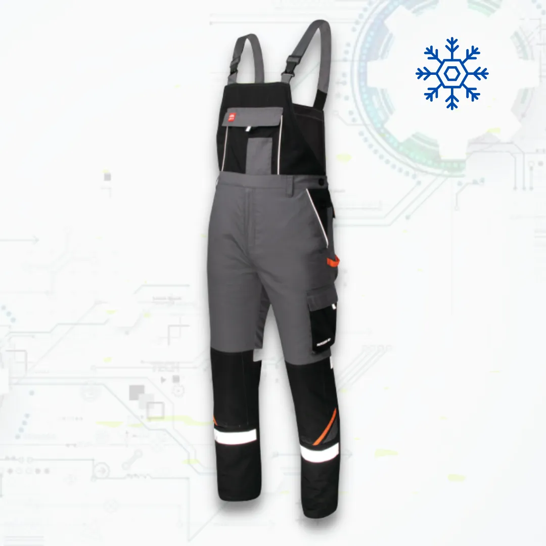 Professional-Ref Grey Zimné Montérkové nohavice na traky ORG-W (sivá)