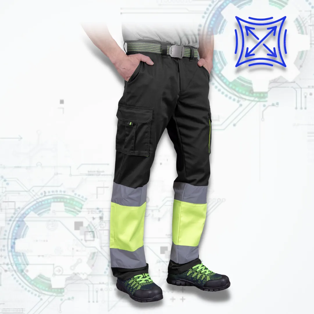 BAX Black Elastic SPD Montérkové pracovné nohavice do pása (D124)