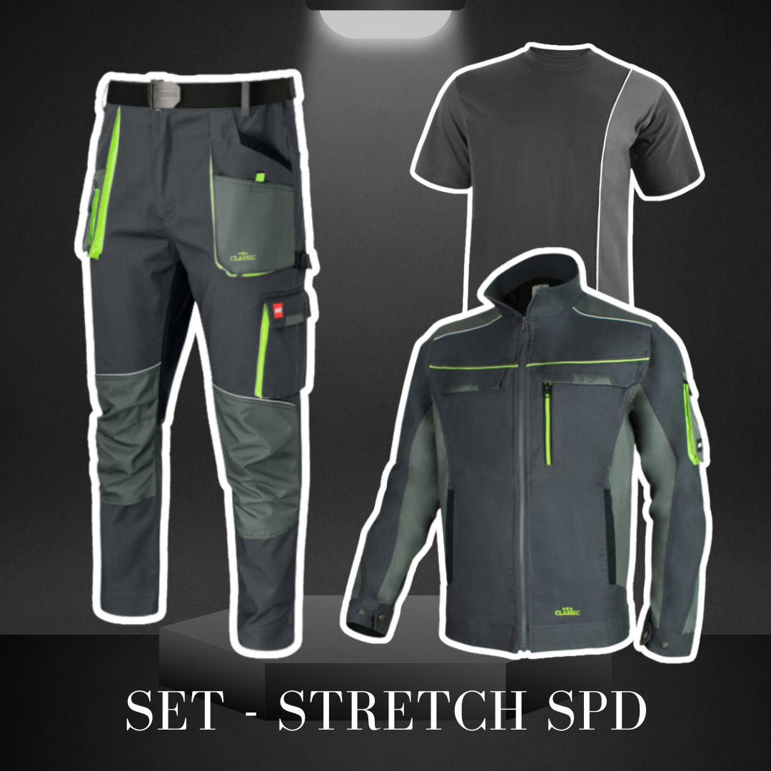 SET CLASSIC STRETCH KRT + SPD + POLO - Súprava pracovného oblečenia