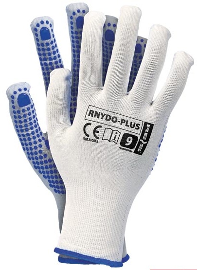 Pracovné rukavice RNYDO-Plus pletené + PVC terčíky