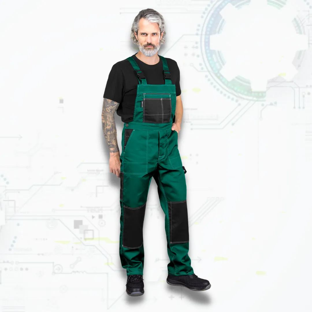 Multi Master Green ORG Montérkové pracovné nohavice na traky (D214)