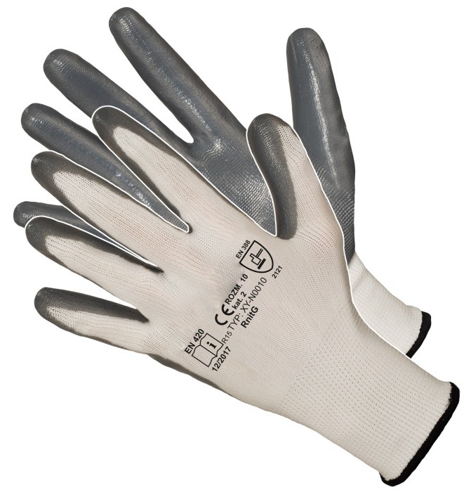 Pracovné rukavice RNit-Grey máčané Nitrile