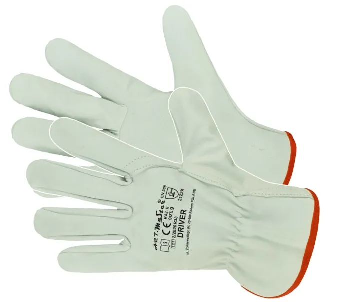 Driver Natur - Pracovné rukavice z lícovej kože (EN388)